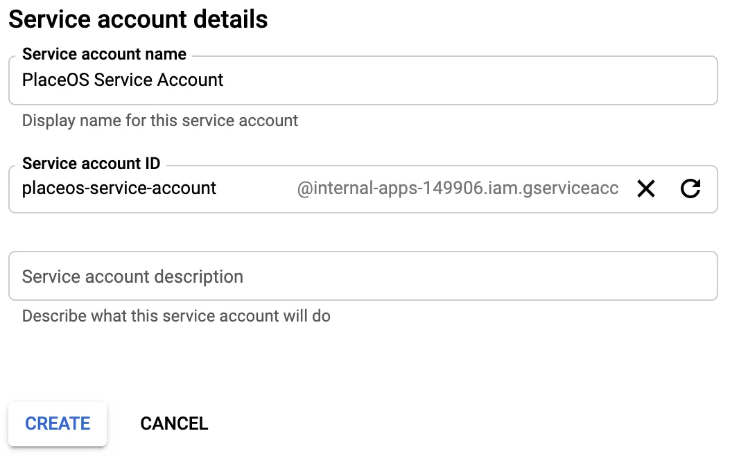 Google New Service Account